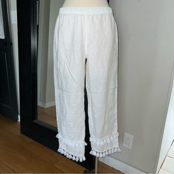 Cynthia Rowley 100% Linen Capris with Tassels – Size Small - Picture 1 of 9